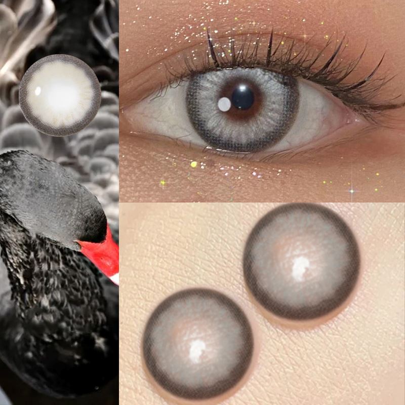 Black Swan Grey Prescription Colored Contact Lenses