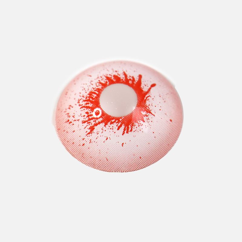 Cosplay 22mm Blood Burst White and Red Colored Contact Lenses
