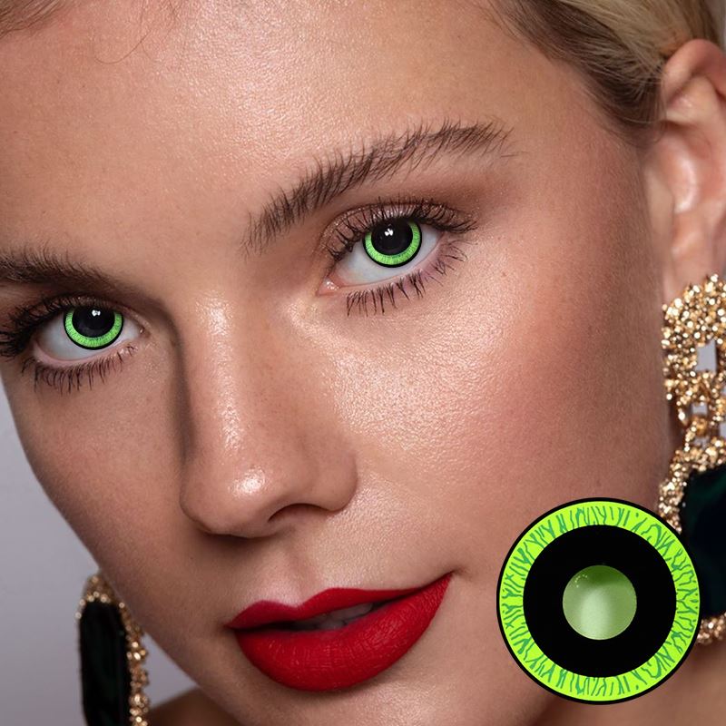 Cosplay Nebulos Green Colored Contact Lenses