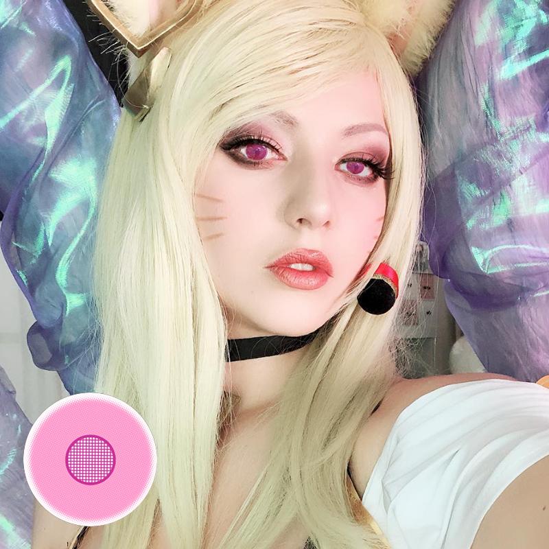 Cosplay Rose Bloom Pink Colored Contact Lenses