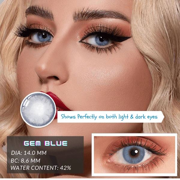 Gem Blue Prescription  Colored Contact Lenses