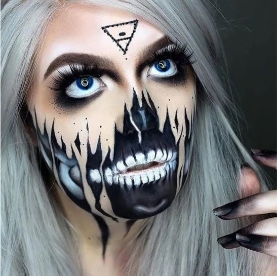 Halloween Cat Eye Blue Colored Contact Lenses