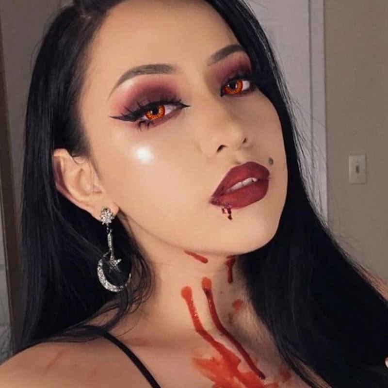 Halloween Goblin red Colored Contact Lenses