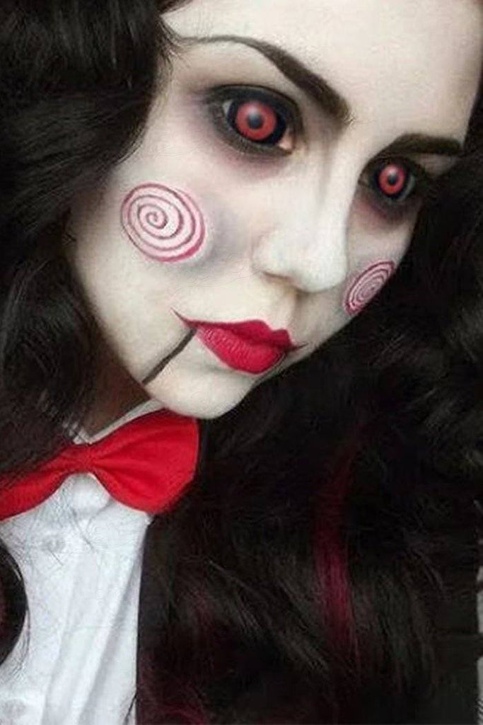 Halloween 22mm Jigsaw Black&Red Colored Contact Lenses