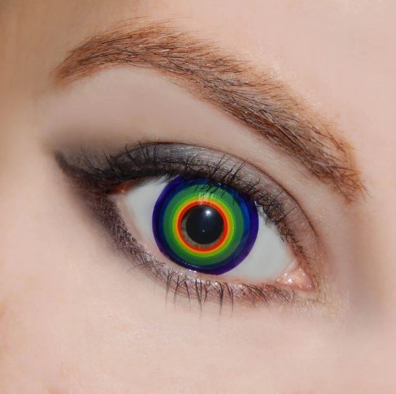 Halloween RAINBOW Multicolor Colored Contact Lenses