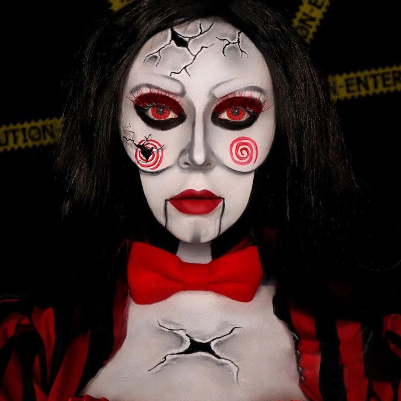 Halloween Spider Web Black Colored Contact Lenses