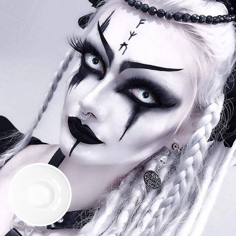 Halloween White block Colored Contact Lenses