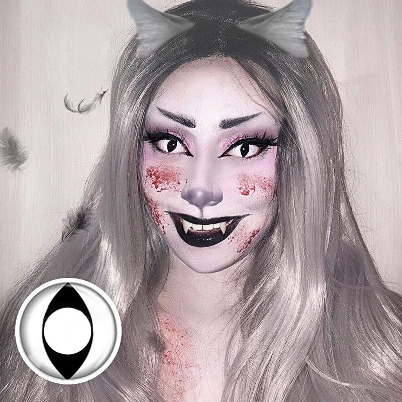 Halloween White  Cat  Eye  Colored Contact Lenses