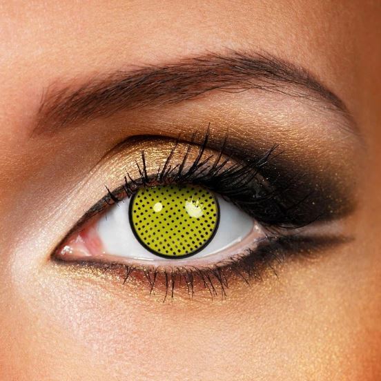 Halloween Yellow mesh Colored Contact Lenses
