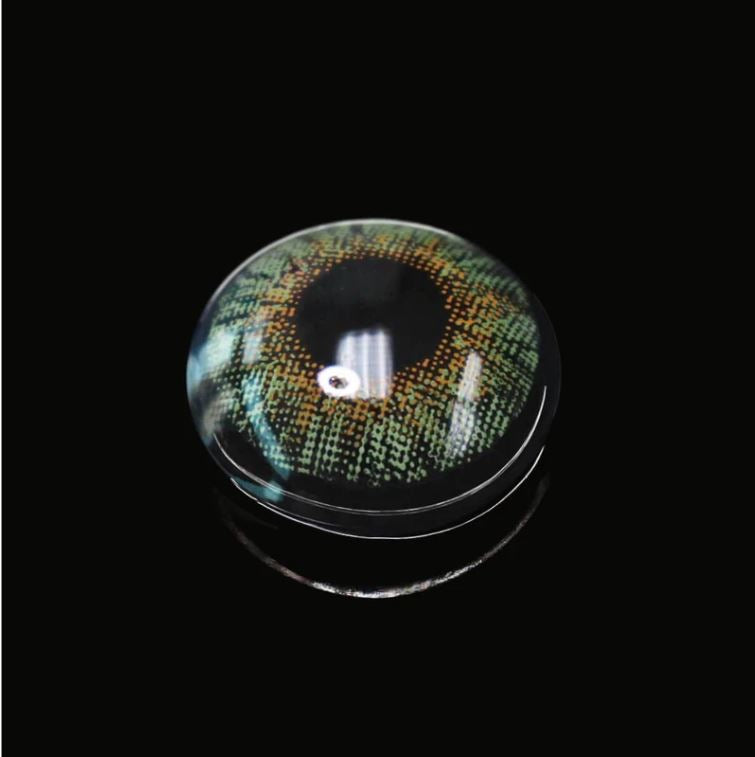 Three Tone 3 Tone Green Prescription Colored Contact Lenses