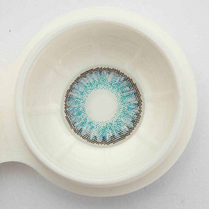 Three Tone Brilliant Blue Prescription Colored Contact Lenses