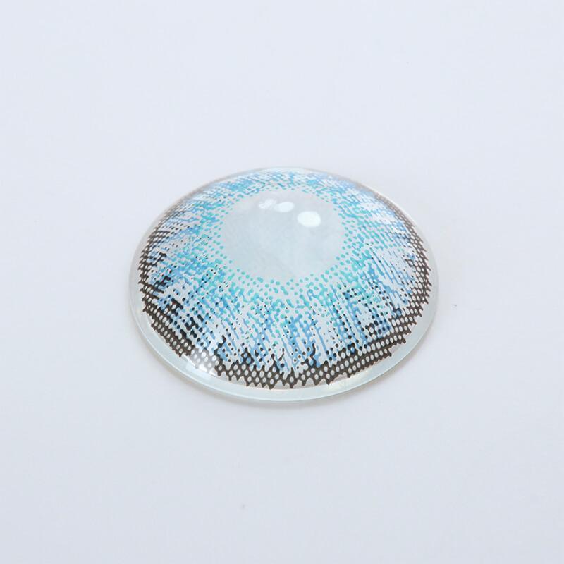 Three Tone Brilliant Blue Prescription Colored Contact Lenses